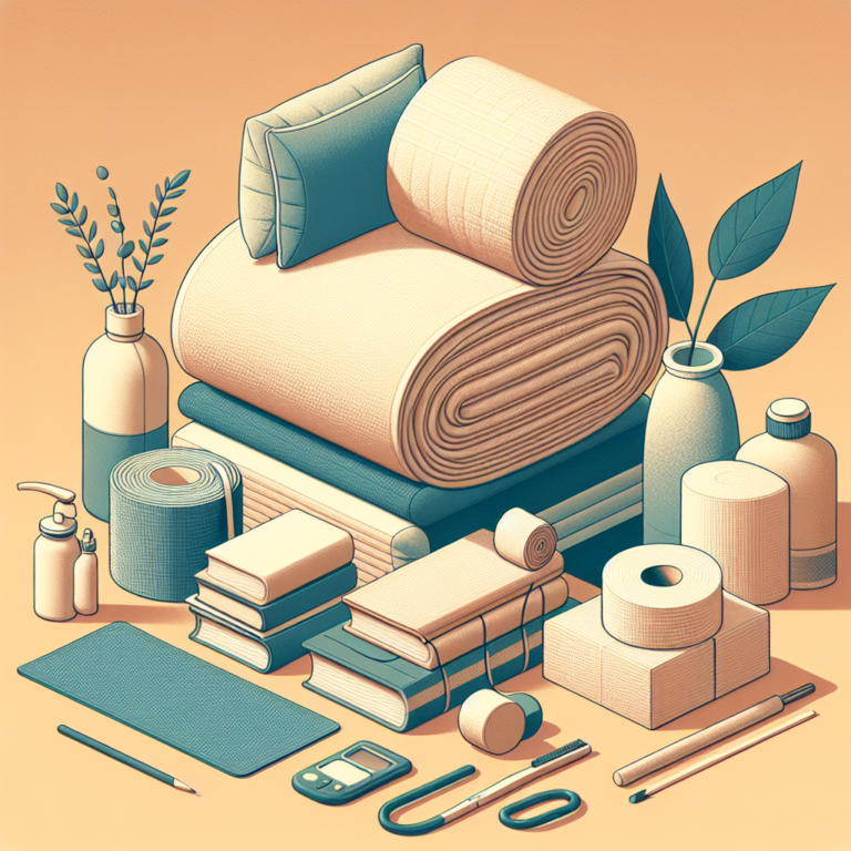 using household items for posture support.